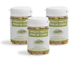 3 boites de capsules d'huile de pepin courge